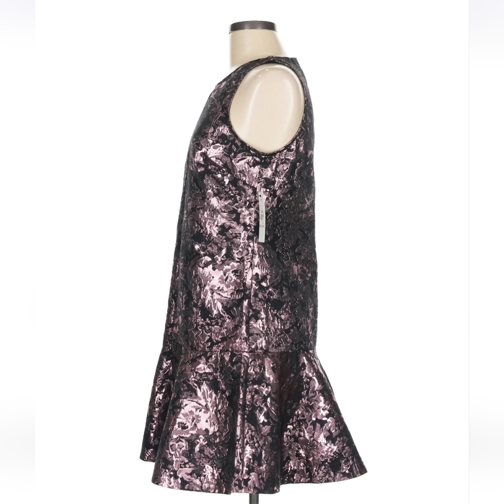 Laundry By Shelli Segal Black with Pink Metallic Floral Foil Dress, Size 6 - Picture 5 of 9